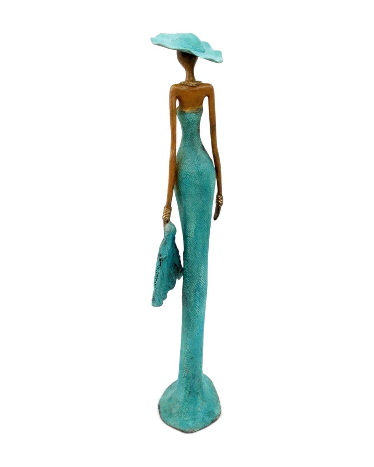 The Muse 43, handmade West African bronze statue, view 4