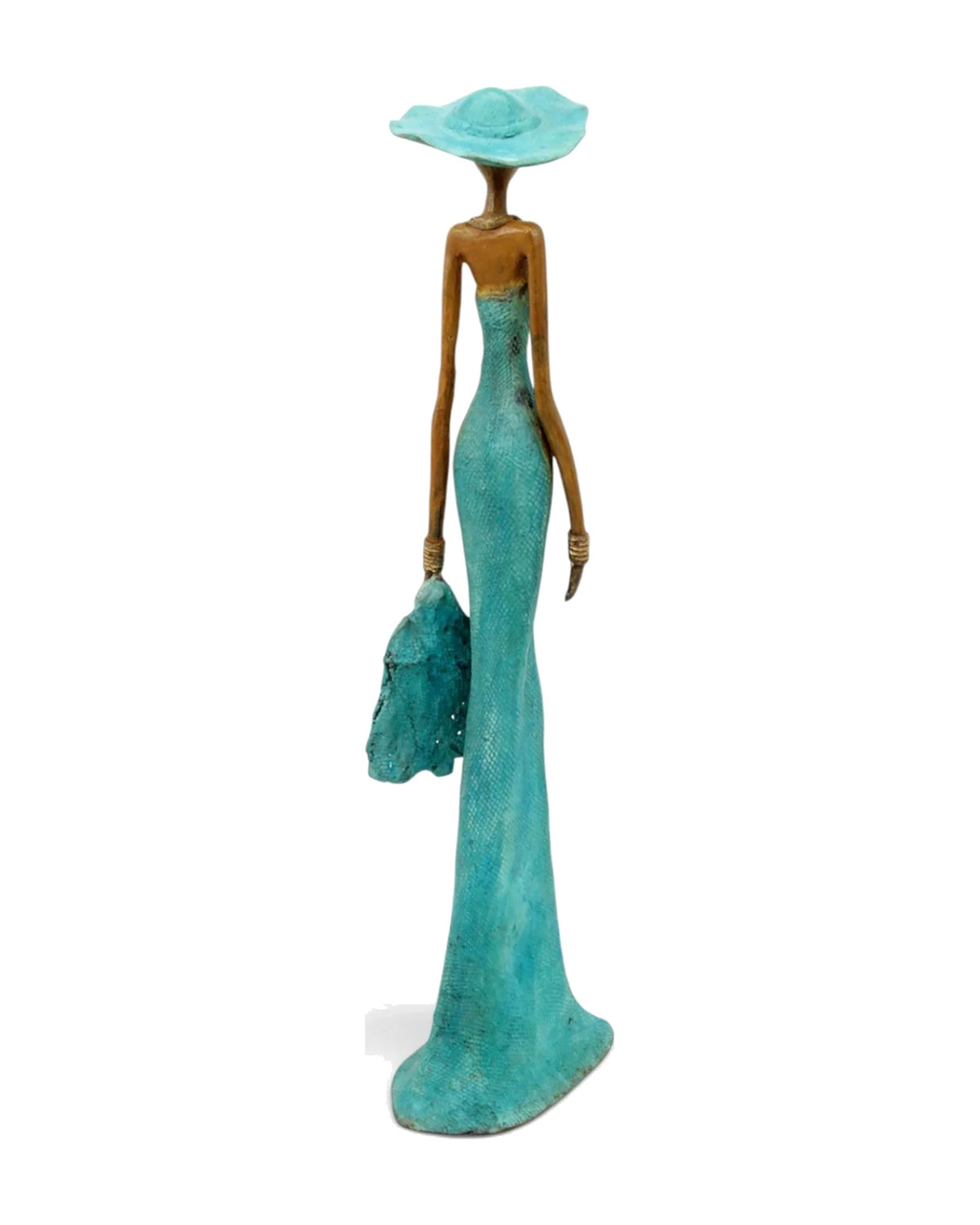 The Muse 43, handmade West African bronze statue, view 5