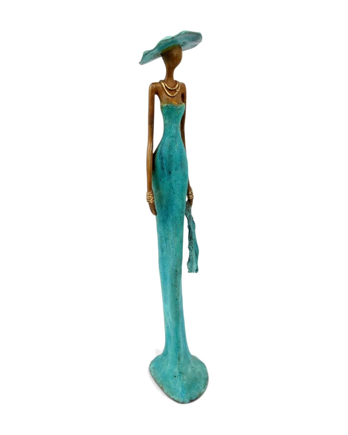 The Muse 43, handmade West African bronze statue, view 7