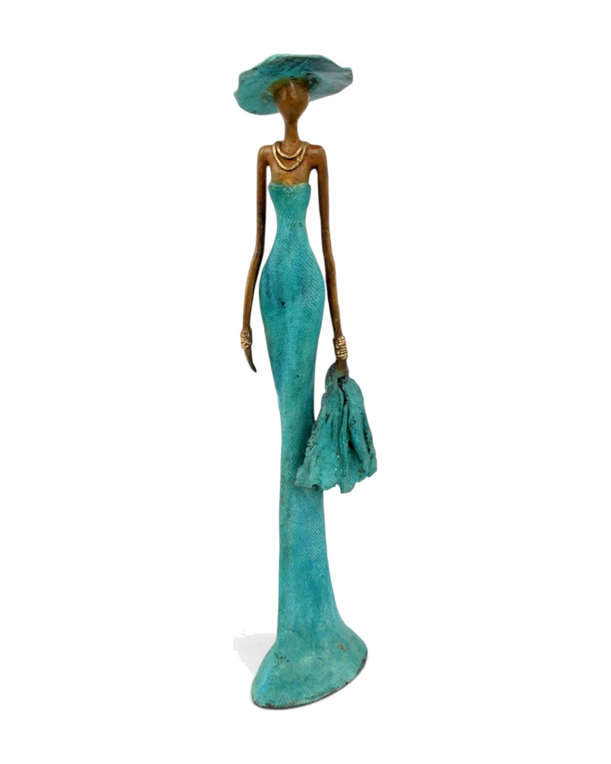 The Muse 43, handmade West African bronze statue, view 8