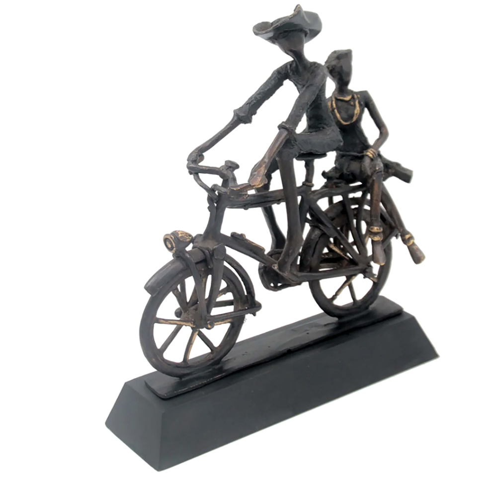 The Biking Couple 01 - Heritage Bronze Statue