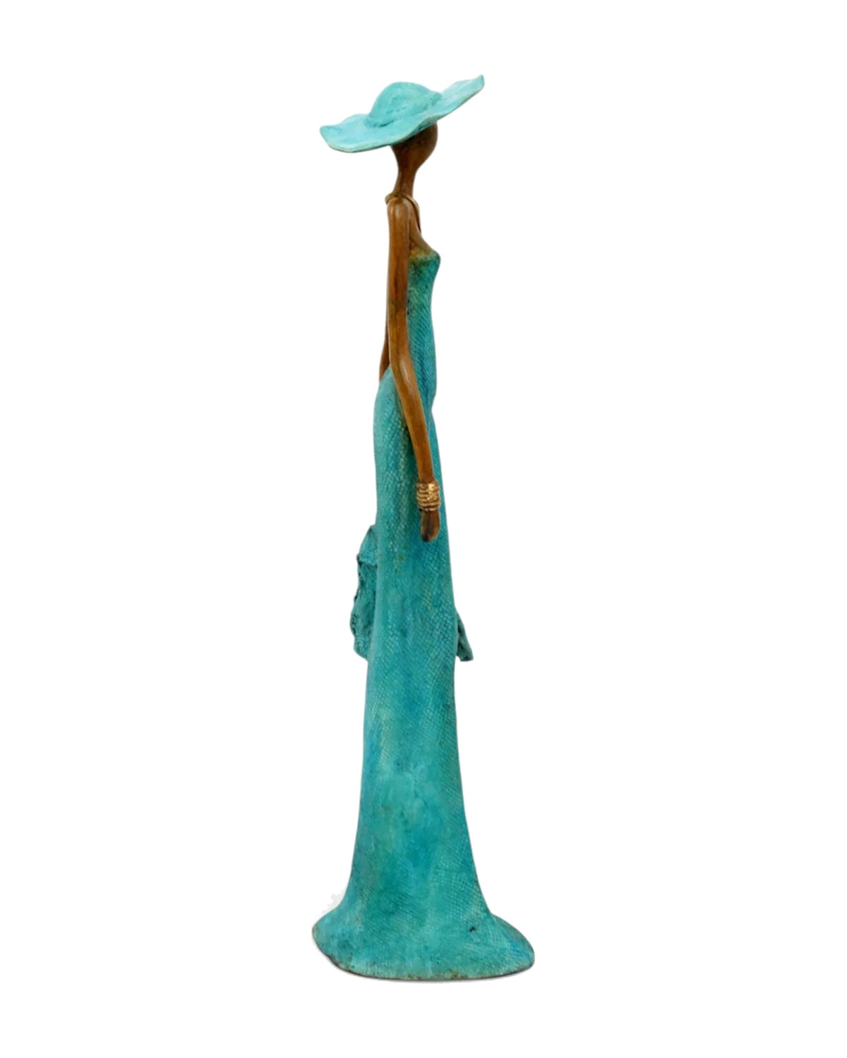 The Muse 43, handmade West African bronze statue, view 6