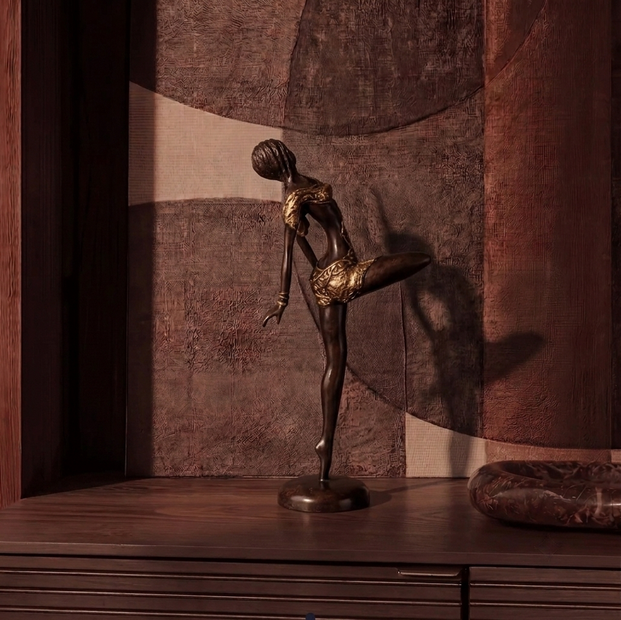 The Dancing Muse 10 - African Bronze Statue